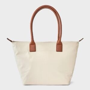 Stylish Cream and Tan Tote Bag